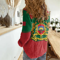 Morocco Proclamation Day With Flag Color Women Casual Shirt - Wonder Print Shop