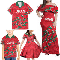 Custom Oman Cricket Family Matching Off Shoulder Maxi Dress and Hawaiian Shirt 2016 Vintage Away Retro LT9 - Wonder Print Shop