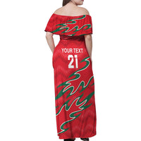 Custom Oman Cricket Family Matching Off Shoulder Maxi Dress and Hawaiian Shirt 2016 Vintage Away Retro LT9 - Wonder Print Shop