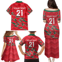 Custom Oman Cricket Family Matching Puletasi and Hawaiian Shirt 2016 Vintage Away Retro - Wonder Print Shop