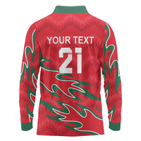 Custom Oman Cricket Long Sleeve Polo Shirt 2016 Vintage Away Retro - Wonder Print Shop