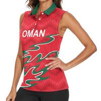 Custom Oman Cricket Women Sleeveless Polo Shirt 2016 Vintage Away Retro - Wonder Print Shop