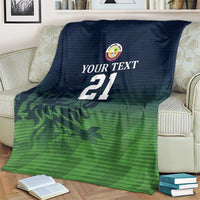 Custom Qatar Cricket Blanket Green Sporty Pattern