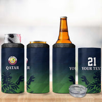 Custom Qatar Cricket 4 in 1 Can Cooler Tumbler Green Sporty Pattern LT9 - Wonder Print Shop