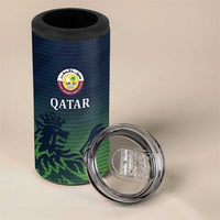 Custom Qatar Cricket 4 in 1 Can Cooler Tumbler Green Sporty Pattern LT9 - Wonder Print Shop