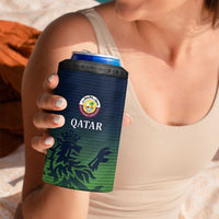 Custom Qatar Cricket 4 in 1 Can Cooler Tumbler Green Sporty Pattern LT9 - Wonder Print Shop