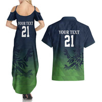 Custom Qatar Cricket Couples Matching Summer Maxi Dress and Hawaiian Shirt Green Sporty Pattern LT9 - Wonder Print Shop