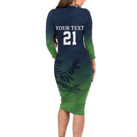 Custom Qatar Cricket Family Matching Long Sleeve Bodycon Dress and Hawaiian Shirt Green Sporty Pattern LT9 - Wonder Print Shop