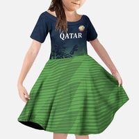 Custom Qatar Cricket Family Matching Mermaid Dress and Hawaiian Shirt Green Sporty Pattern LT9 - Wonder Print Shop