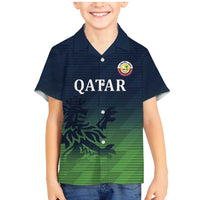 Custom Qatar Cricket Family Matching Mermaid Dress and Hawaiian Shirt Green Sporty Pattern LT9 - Wonder Print Shop