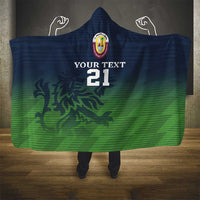 Custom Qatar Cricket Hooded Blanket Green Sporty Pattern