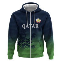 Custom Qatar Cricket Hoodie Green Sporty Pattern - Wonder Print Shop