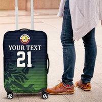 Custom Qatar Cricket Luggage Cover Green Sporty Pattern - Wonder Print Shop