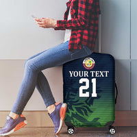 Custom Qatar Cricket Luggage Cover Green Sporty Pattern - Wonder Print Shop