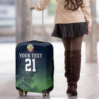 Custom Qatar Cricket Luggage Cover Green Sporty Pattern - Wonder Print Shop