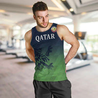 Custom Qatar Cricket Men Tank Top Green Sporty Pattern - Wonder Print Shop