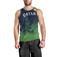 Custom Qatar Cricket Men Tank Top Green Sporty Pattern - Wonder Print Shop