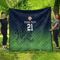 Custom Qatar Cricket Quilt Green Sporty Pattern - Wonder Print Shop