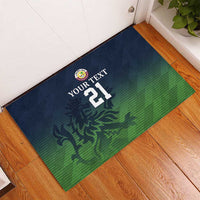 Custom Qatar Cricket Rubber Doormat Green Sporty Pattern - Wonder Print Shop