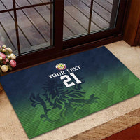 Custom Qatar Cricket Rubber Doormat Green Sporty Pattern - Wonder Print Shop