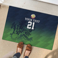 Custom Qatar Cricket Rubber Doormat Green Sporty Pattern - Wonder Print Shop