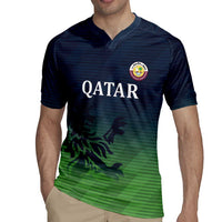 Custom Qatar Cricket Rugby Jersey Green Sporty Pattern - Wonder Print Shop