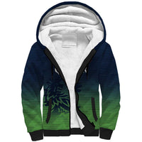 Custom Qatar Cricket Sherpa Hoodie Green Sporty Pattern - Wonder Print Shop