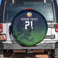 Custom Qatar Cricket Spare Tire Cover Green Sporty Pattern - Wonder Print Shop