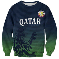 Custom Qatar Cricket Sweatshirt Green Sporty Pattern - Wonder Print Shop