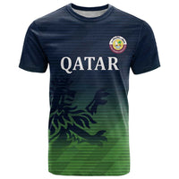 Custom Qatar Cricket T Shirt Green Sporty Pattern - Wonder Print Shop