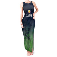Custom Qatar Cricket Tank Maxi Dress Green Sporty Pattern - Wonder Print Shop