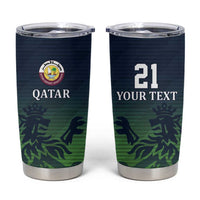 Custom Qatar Cricket Tumbler Cup Green Sporty Pattern - Wonder Print Shop