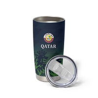 Custom Qatar Cricket Tumbler Cup Green Sporty Pattern - Wonder Print Shop