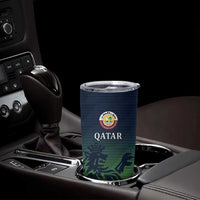Custom Qatar Cricket Tumbler Cup Green Sporty Pattern - Wonder Print Shop