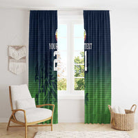 Custom Qatar Cricket Window Curtain Green Sporty Pattern - Wonder Print Shop