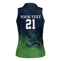 Custom Qatar Cricket Women Sleeveless Polo Shirt Green Sporty Pattern - Wonder Print Shop