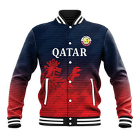 Custom Qatar Cricket Baseball Jacket Red Sporty Pattern LT9 - Wonder Print Shop