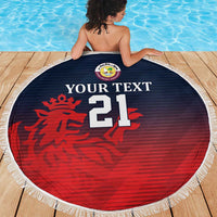 Custom Qatar Cricket Beach Blanket Red Sporty Pattern LT9 - Wonder Print Shop