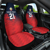 Custom Qatar Cricket Car Seat Cover Red Sporty Pattern LT9 - Wonder Print Shop