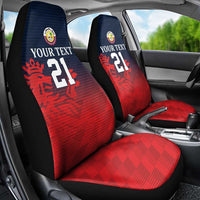 Custom Qatar Cricket Car Seat Cover Red Sporty Pattern LT9 - Wonder Print Shop