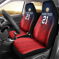 Custom Qatar Cricket Car Seat Cover Red Sporty Pattern LT9 - Wonder Print Shop