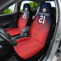 Custom Qatar Cricket Car Seat Cover Red Sporty Pattern LT9 - Wonder Print Shop
