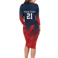 Custom Qatar Cricket Family Matching Long Sleeve Bodycon Dress and Hawaiian Shirt Red Sporty Pattern LT9 - Wonder Print Shop