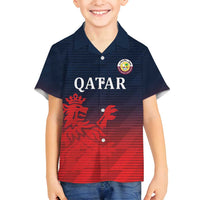 Custom Qatar Cricket Family Matching Puletasi and Hawaiian Shirt Red Sporty Pattern - Wonder Print Shop