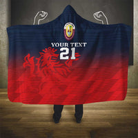 Custom Qatar Cricket Hooded Blanket Red Sporty Pattern