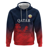 Custom Qatar Cricket Hoodie Red Sporty Pattern - Wonder Print Shop