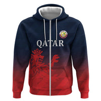 Custom Qatar Cricket Hoodie Red Sporty Pattern - Wonder Print Shop