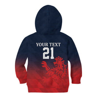 Custom Qatar Cricket Kid Hoodie Red Sporty Pattern - Wonder Print Shop