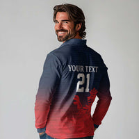 Custom Qatar Cricket Long Sleeve Polo Shirt Red Sporty Pattern - Wonder Print Shop