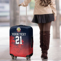 Custom Qatar Cricket Luggage Cover Red Sporty Pattern - Wonder Print Shop